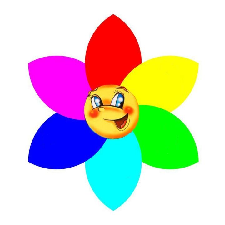 Λουλούδι από χρωματιστό χαρτί με έξι πέταλα, καθένα από τα οποία συμβολίζει μια μονο-δίαιτα